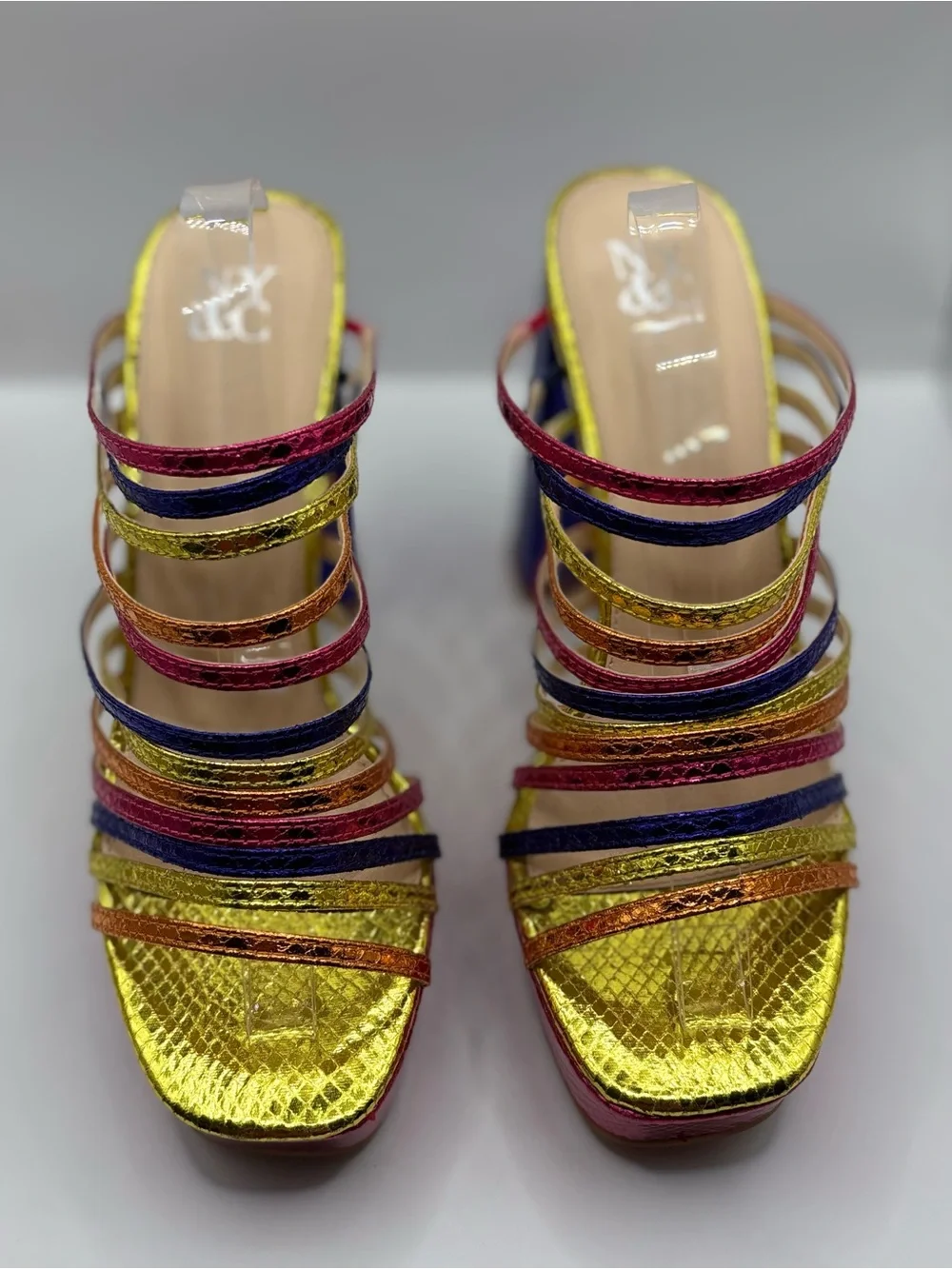 Women's Multi-Color Strappy Platform Heels